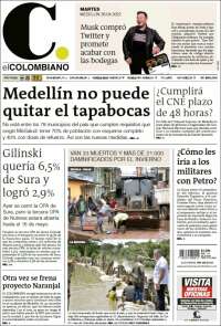 Portada de El Colombiano (Colombia)