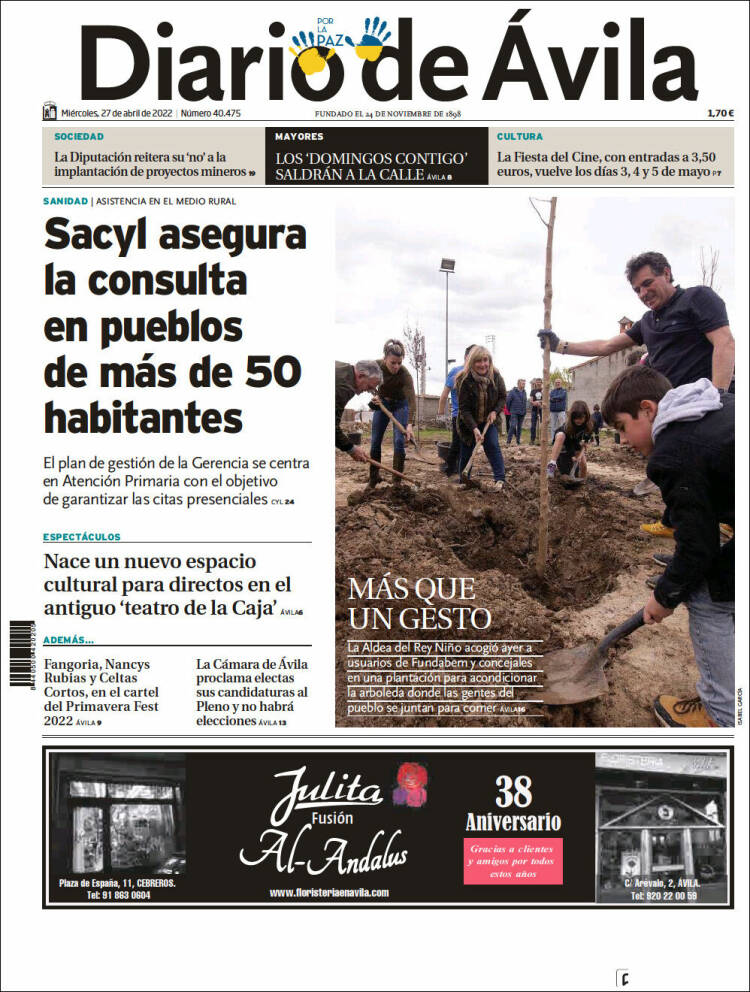 Portada de Diario de Ávila (Espa&ntilde;a)