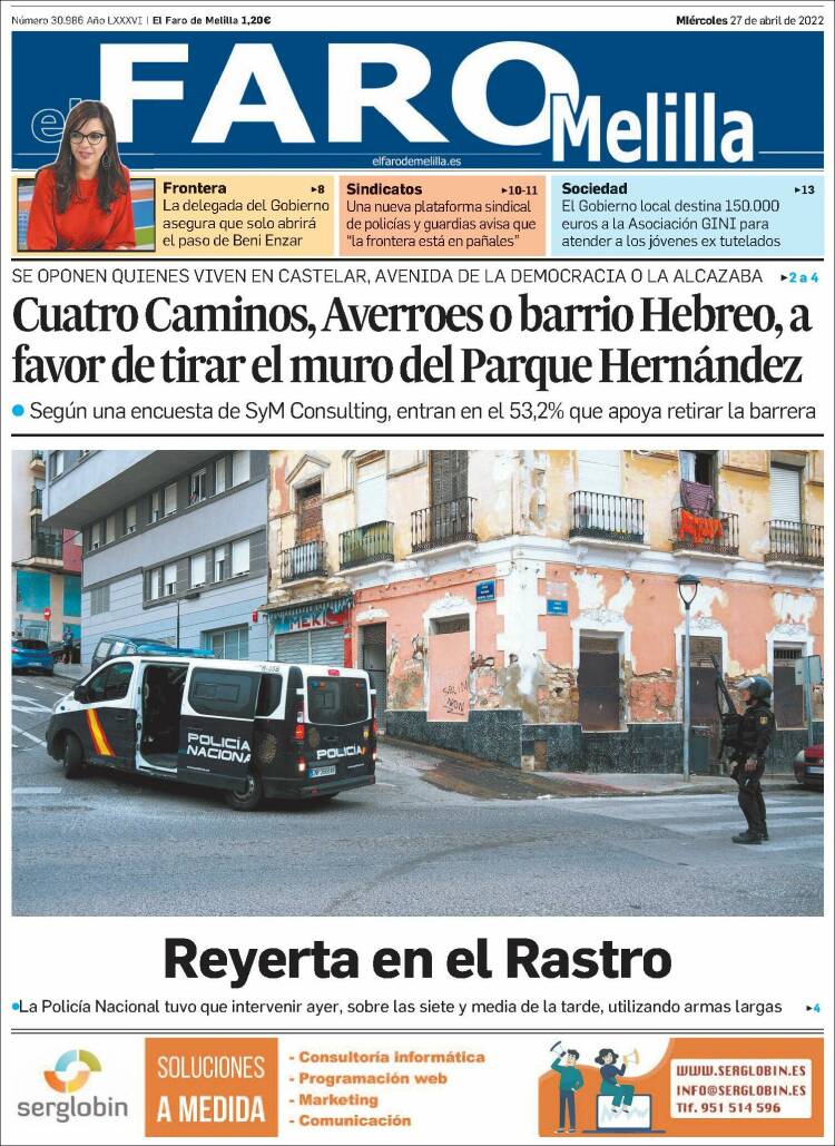 Portada de El Faro de Melilla (Espa&ntilde;a)