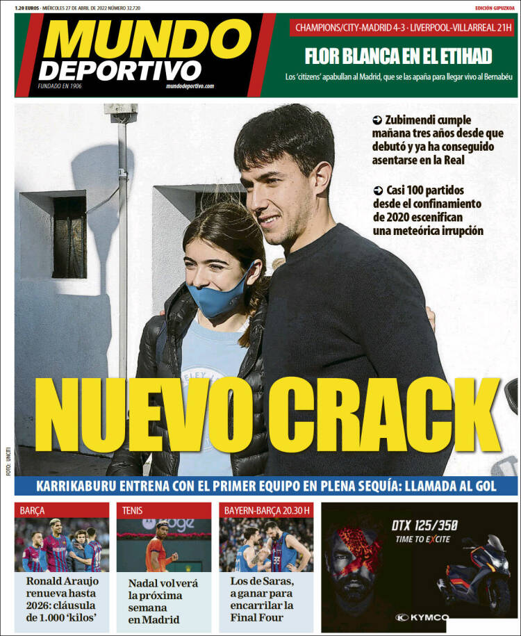 Portada de Mundo Deportivo Gipuzkoa (Espa&ntilde;a)