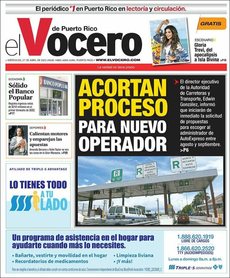 Portada de Vocero (Puerto Rico)