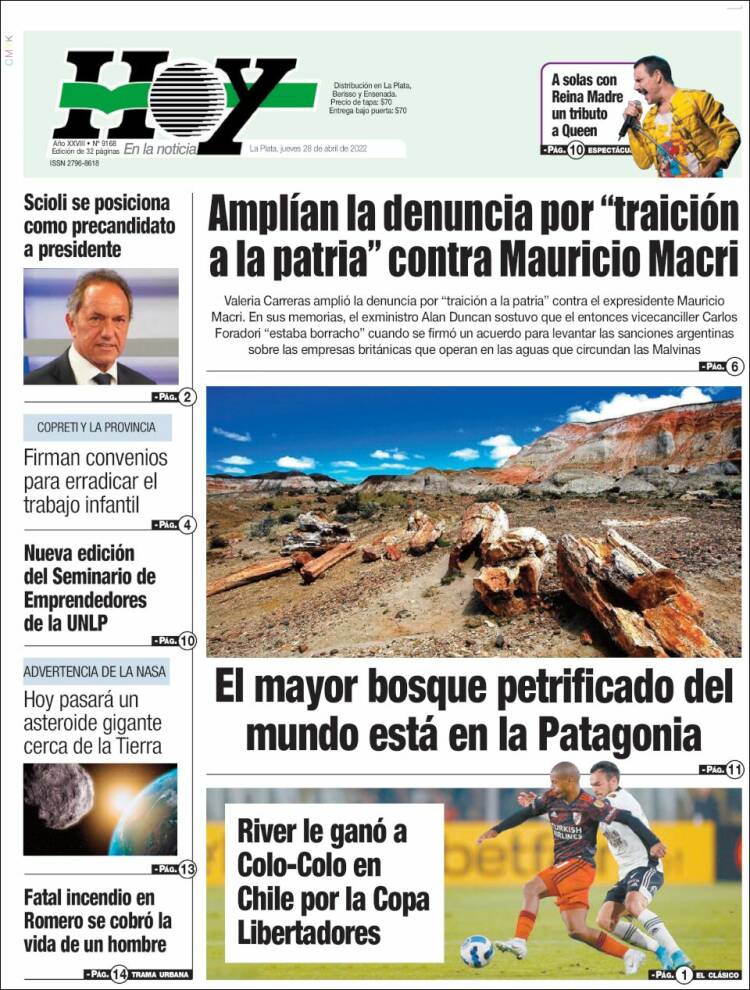 Portada de Diario Hoy (Argentina)