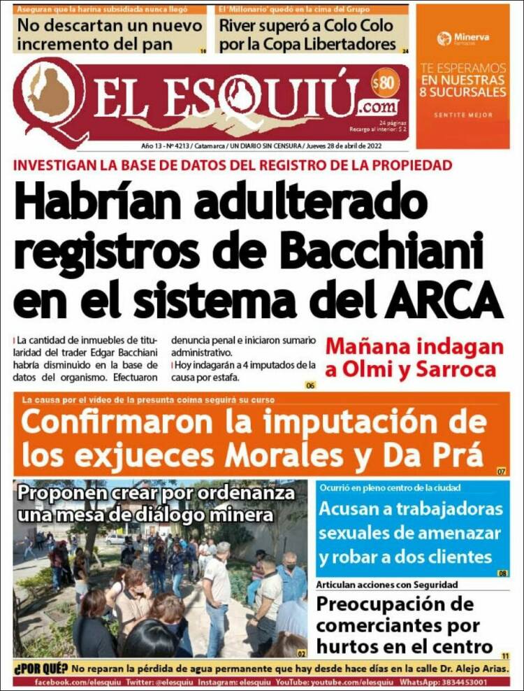 Portada de El Esquiu (Argentina)