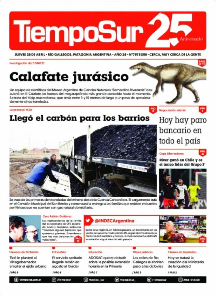 Portada de Tiempo Sur (Argentina)
