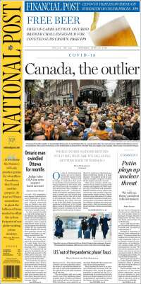 Portada de The National Post (Canadá)