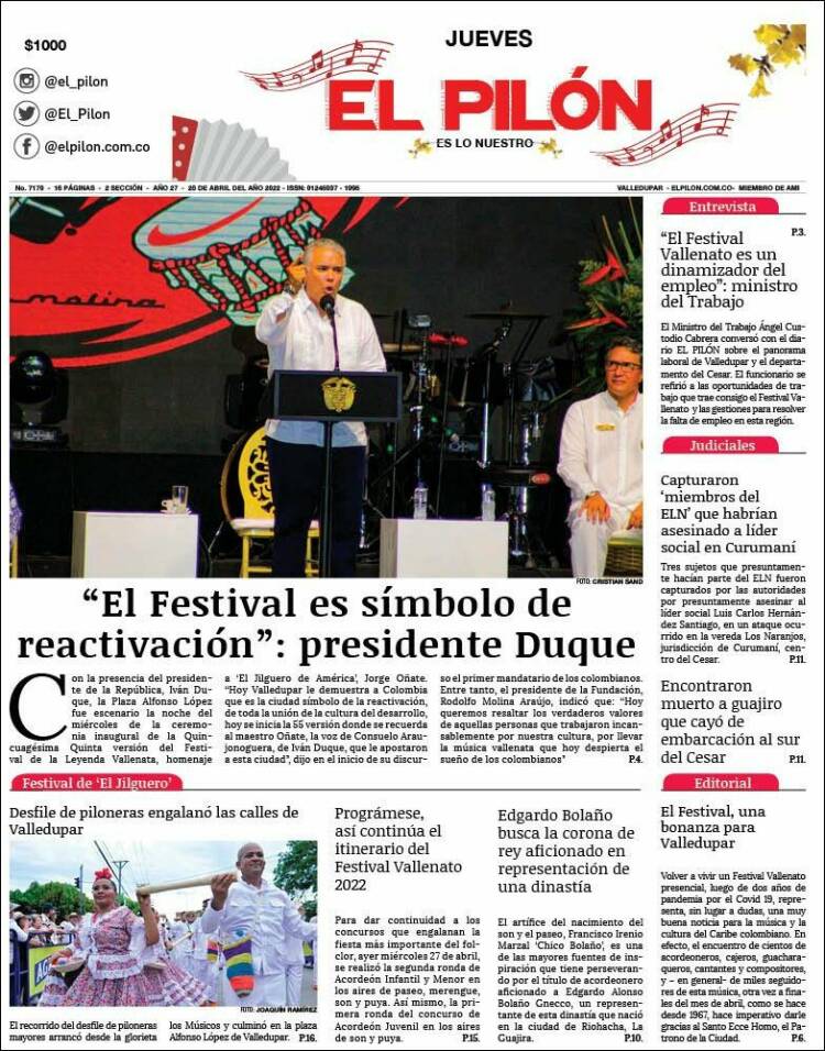 Portada de El Pilón (Colombia)