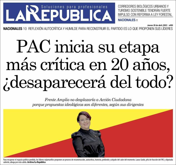Portada de La República (Costa Rica)
