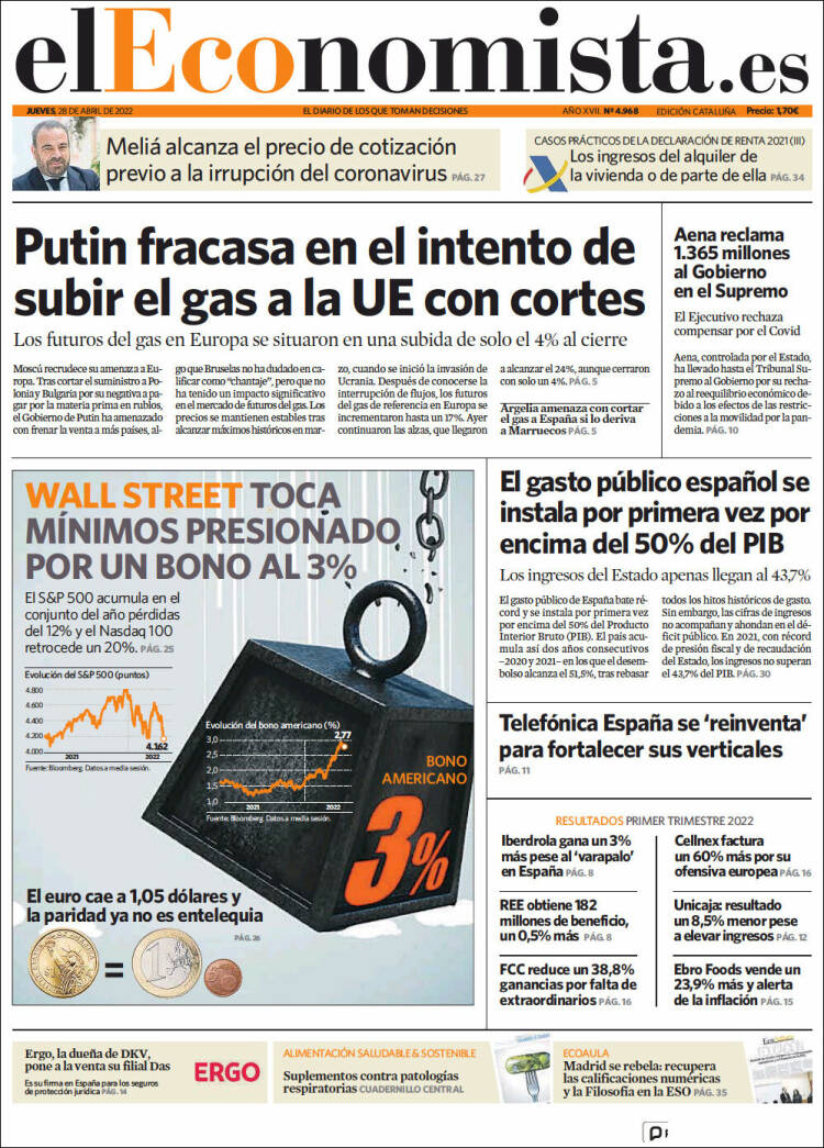 Portada de El Economista (Espa&ntilde;a)