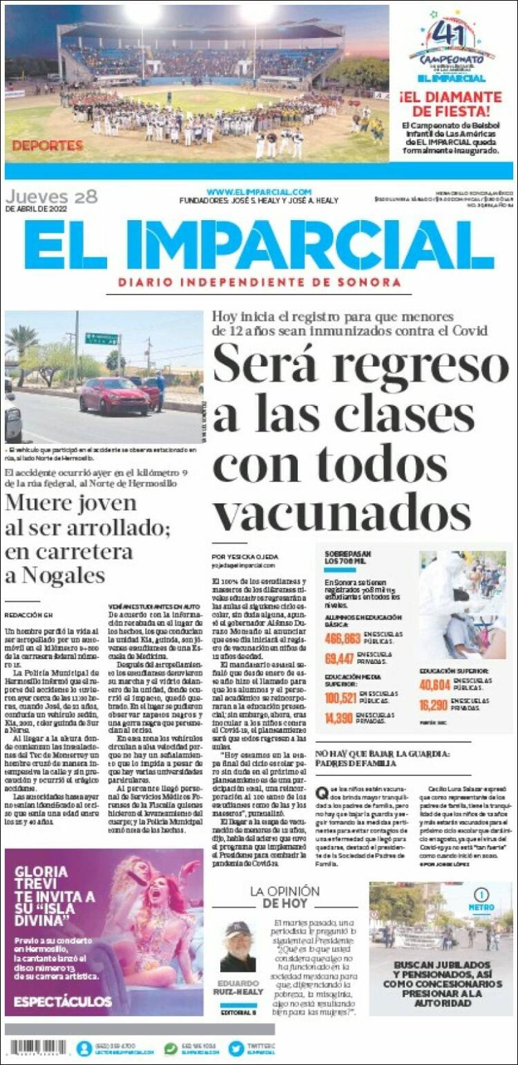 Portada de El Imparcial (México)