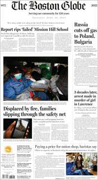 Portada de Boston Globe (USA)