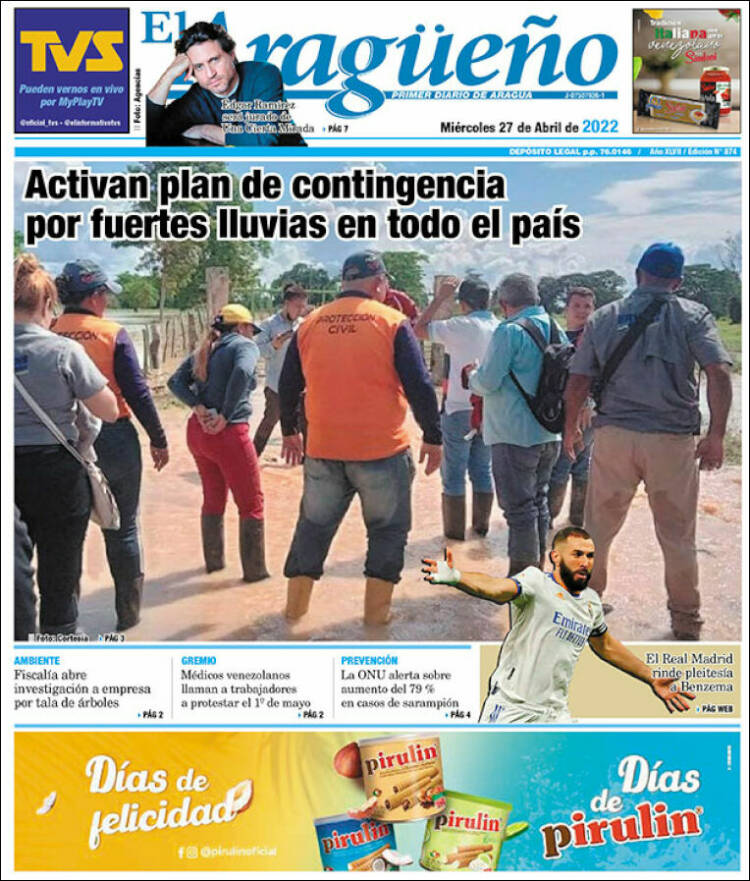 Portada de El Aragüeño (Venezuela)
