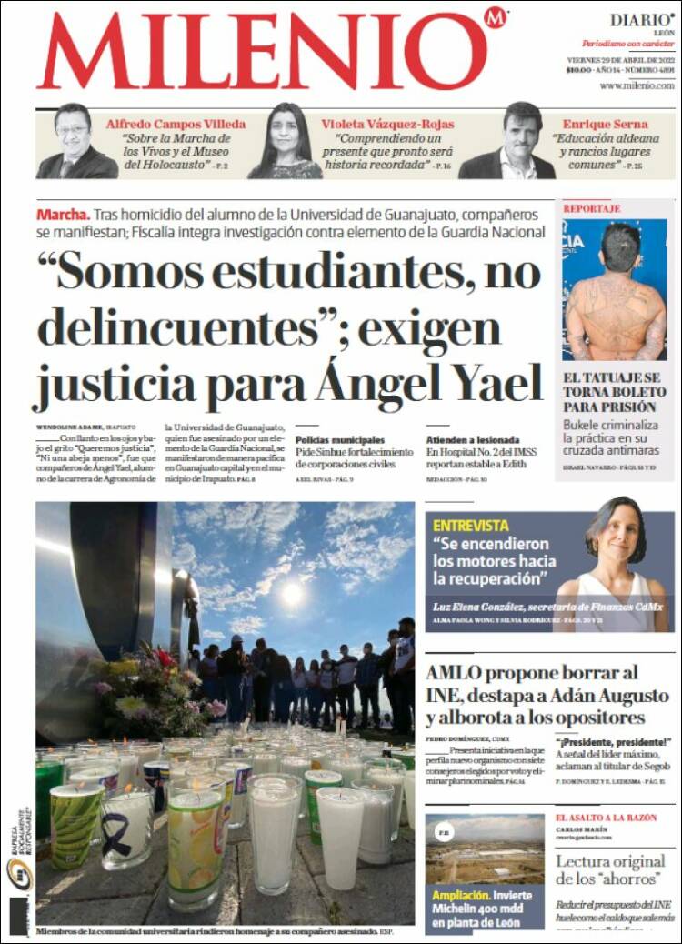 Portada de Milenio de León (México)