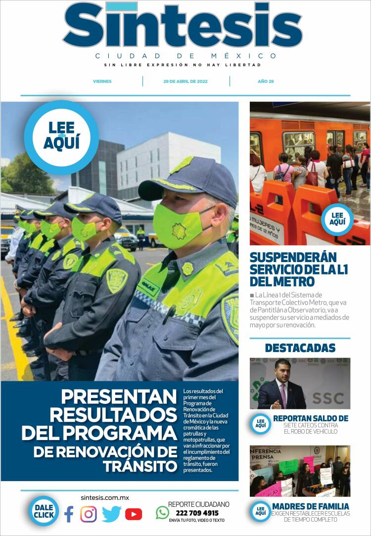 Portada de Síntesis Nacional (México)