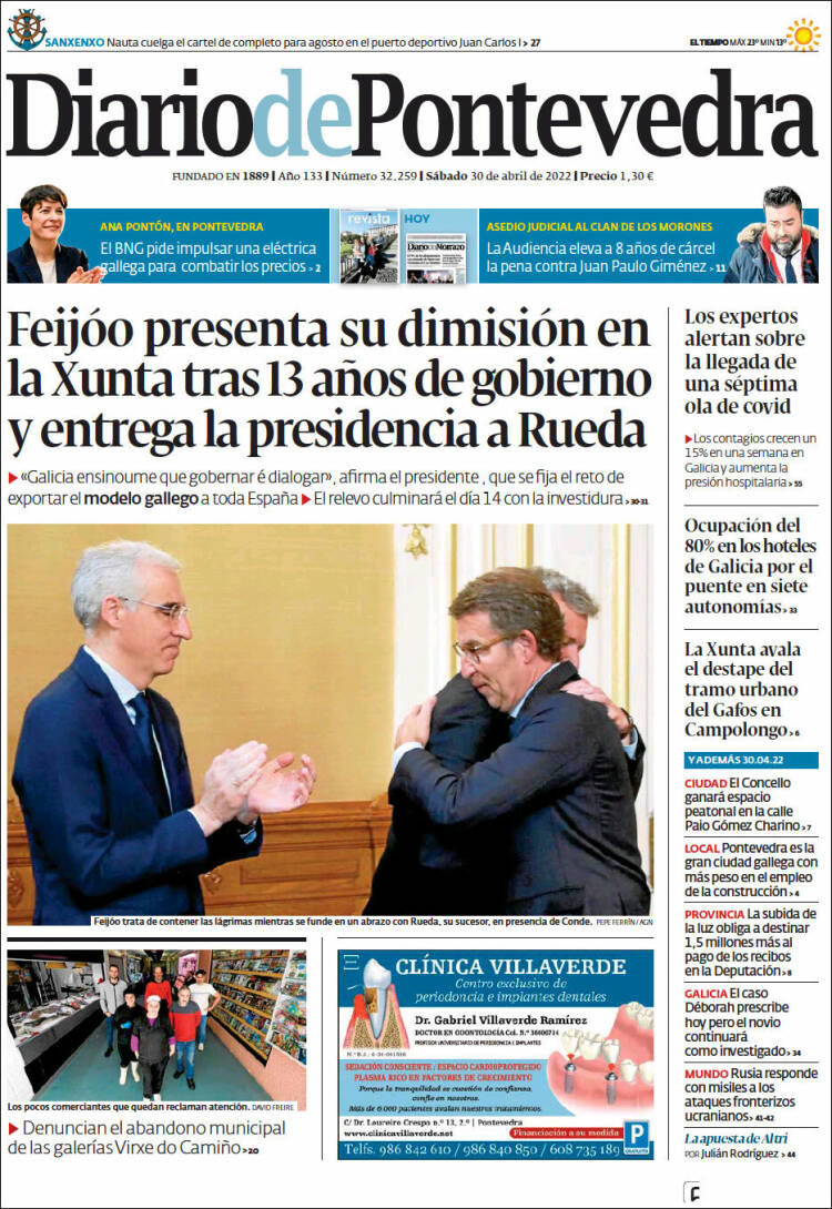 Portada de Diario de Pontevedra (España)