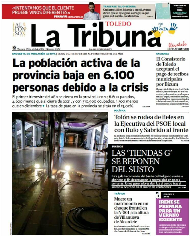 Portada de La Tribuna de Toledo (España)