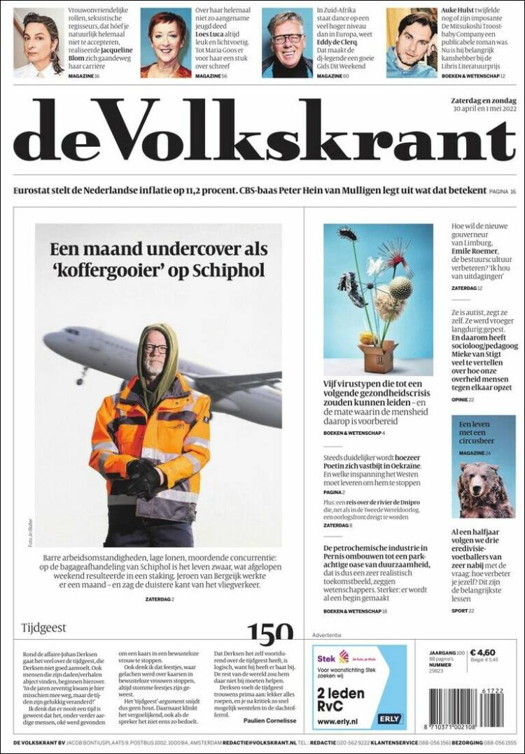 Portada de De Volkskrant (Pa&iacute;ses Bajos)