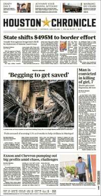 Portada de Houston Chronicle (USA)