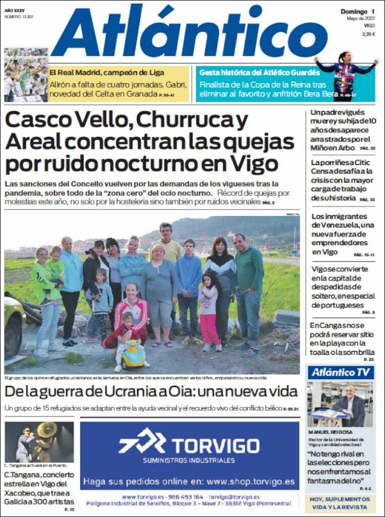 Portada de Atlántico Diario (España)