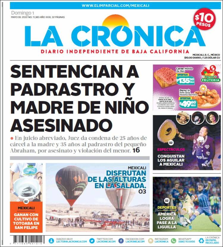 Portada de La Crónica de Baja California (México)