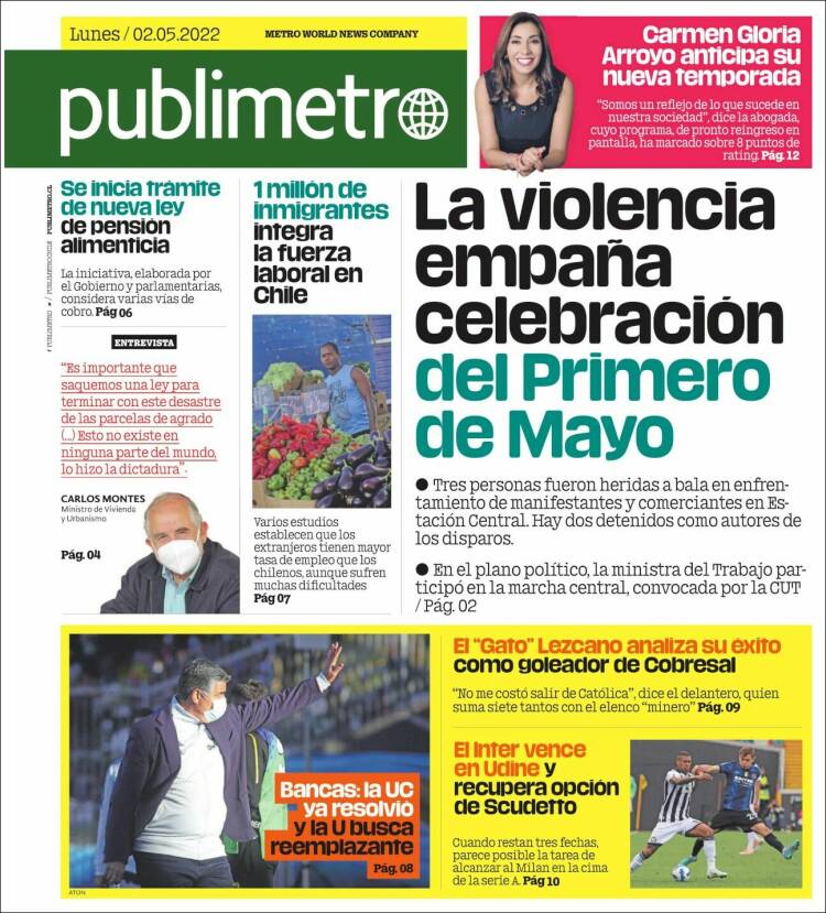 Portada de Publimetro (Chile)