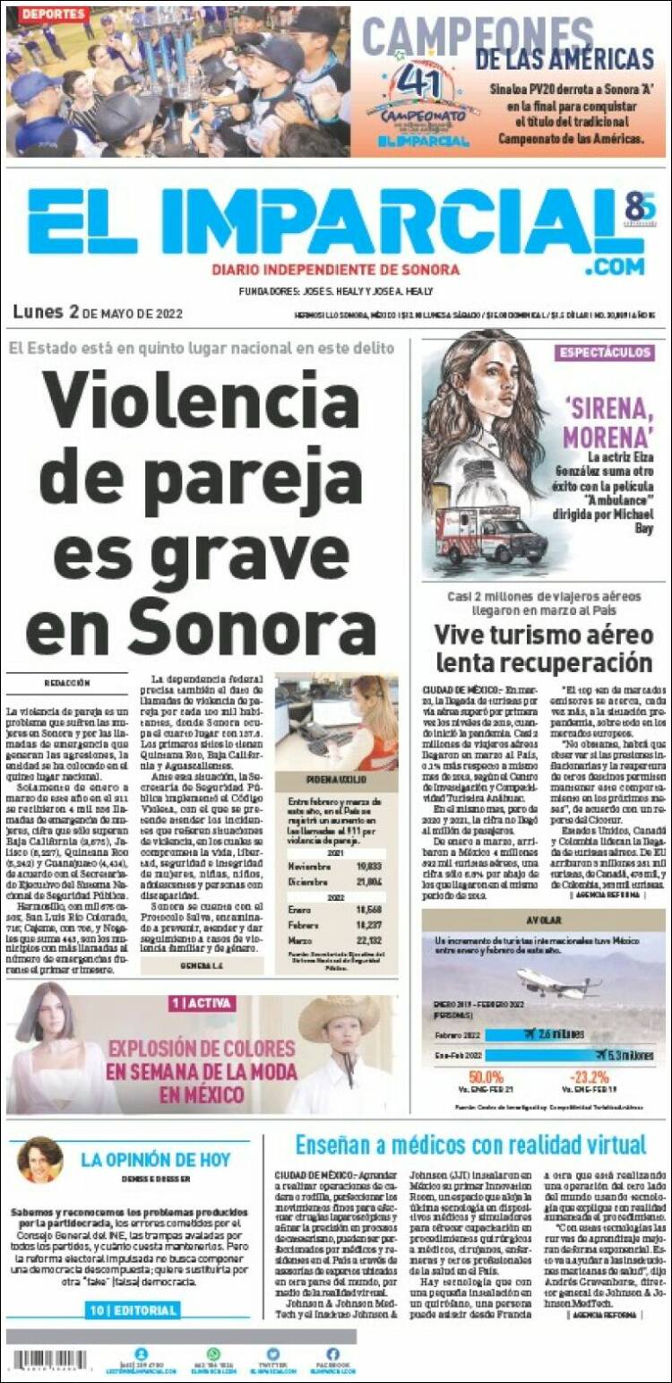 Portada de El Imparcial (México)