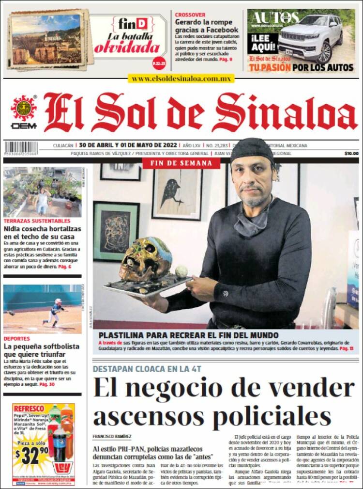 Portada de El Sol de Sinaloa (México)