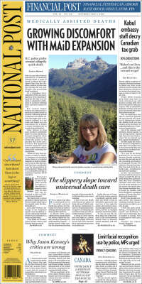 Portada de The National Post (Canadá)