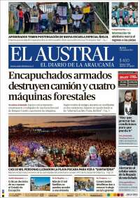 Portada de El Austral de Temuco (Chile)