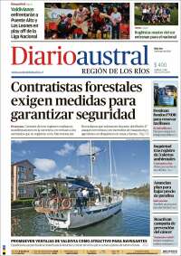 Portada de El Diario Austral de Valdivia (Chili)