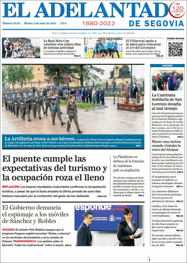 Portada de El Adelantado de Segovia (Spain)