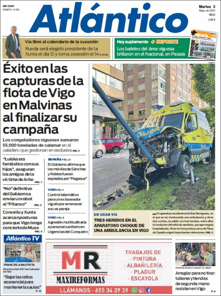 Portada de Atlántico Diario (España)