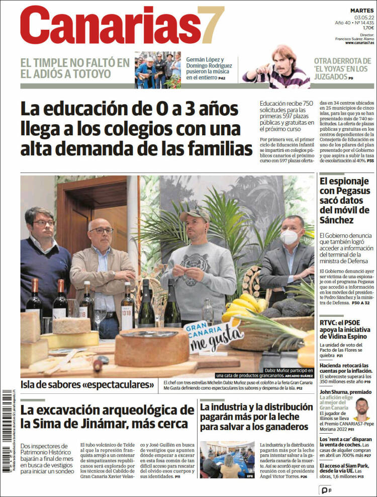 Portada de Canarias 7 (España)