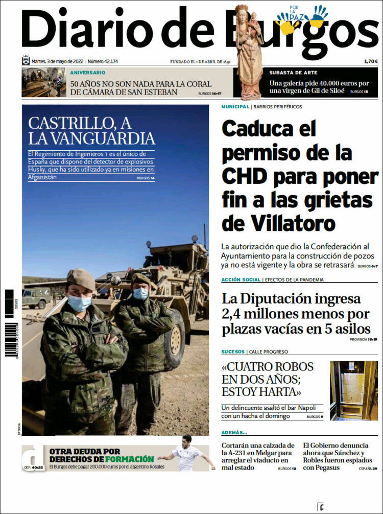 Portada de Diario de Burgos (Espagne)