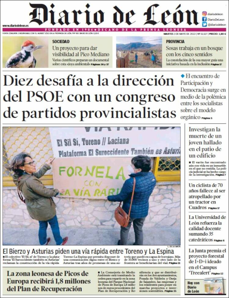 Portada de Diario de León (España)