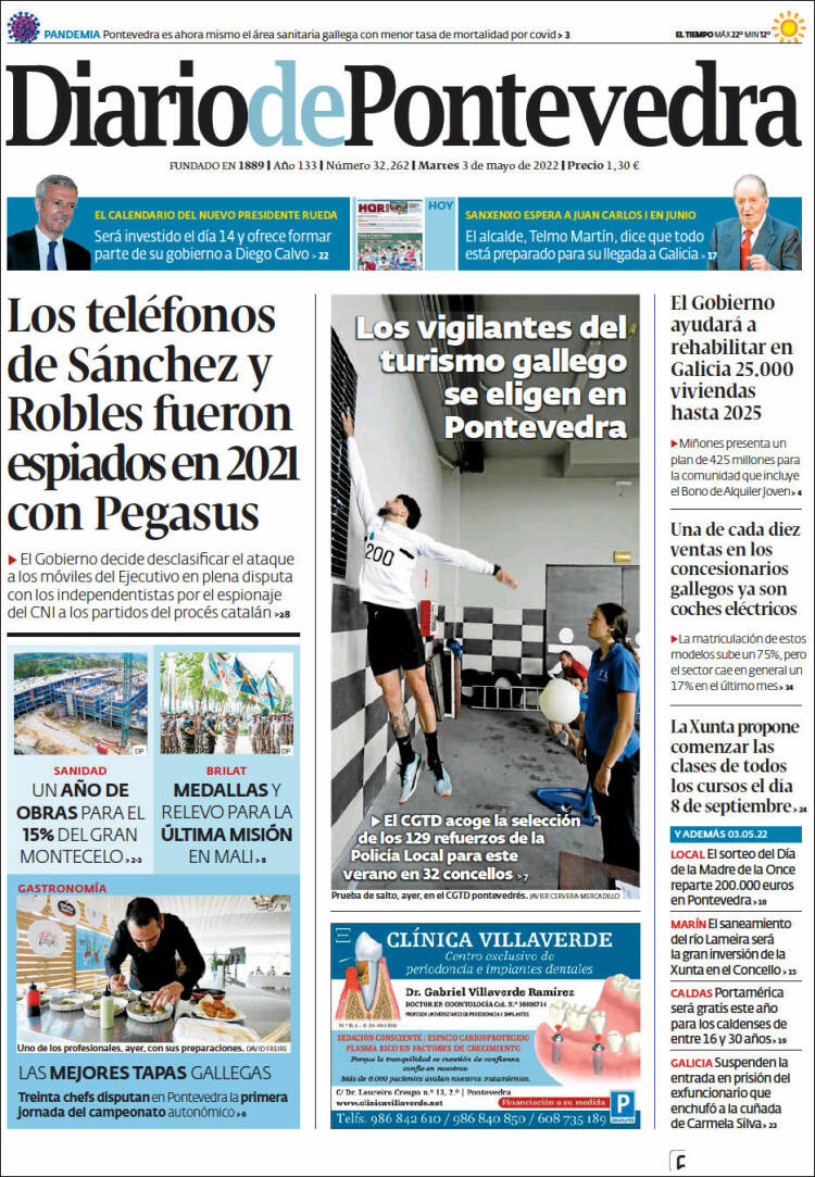 Portada de Diario de Pontevedra (España)