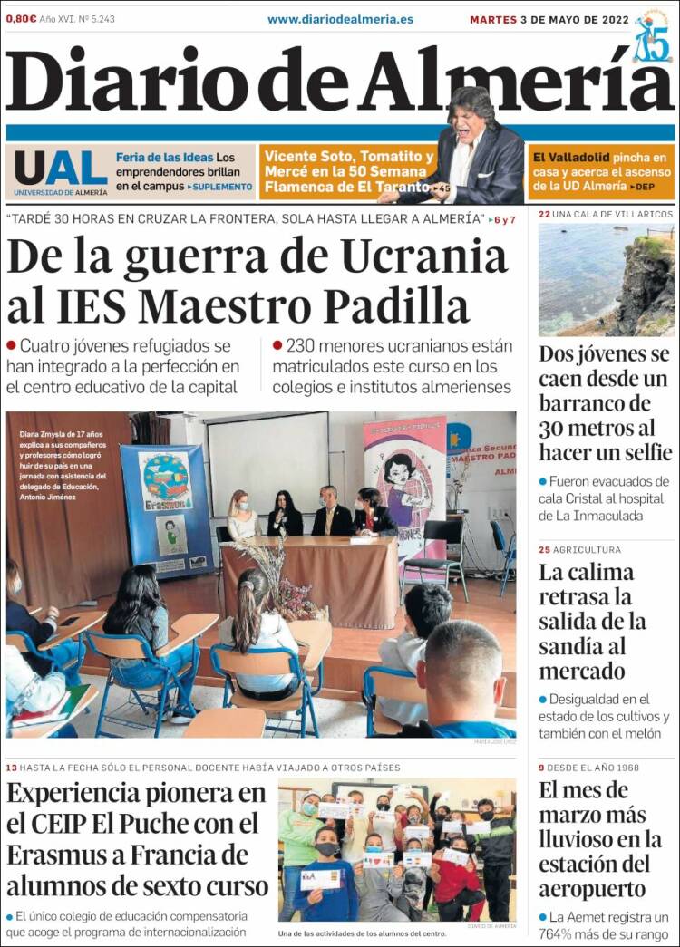 Portada de Diario de Almería (España)