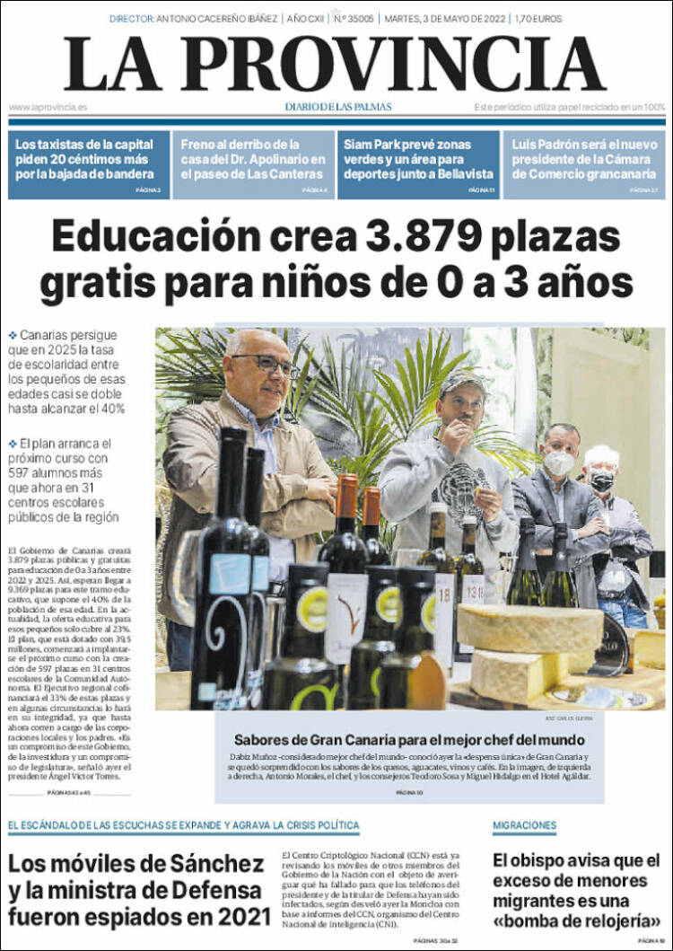 Portada de La Provincia (España)