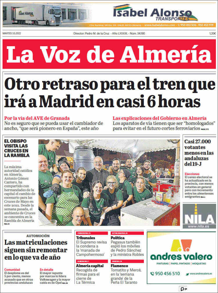 Portada de La Voz de Almería (España)