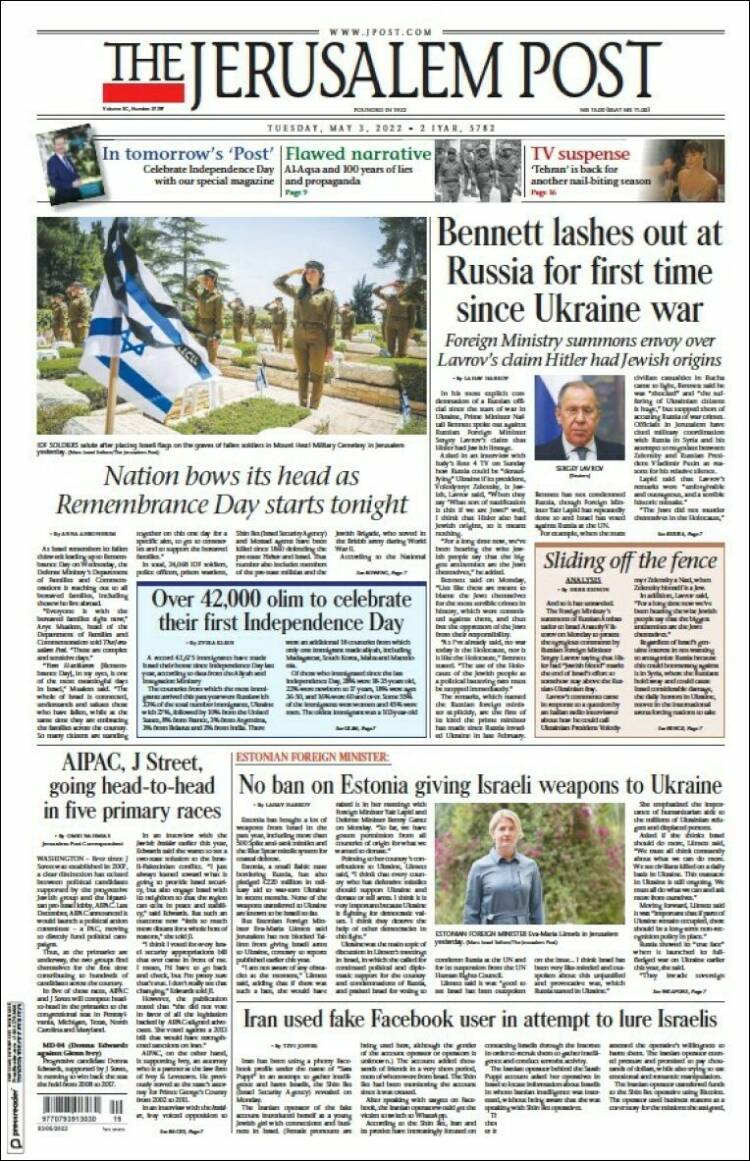 Portada de The Jerusalem Post (Israel)