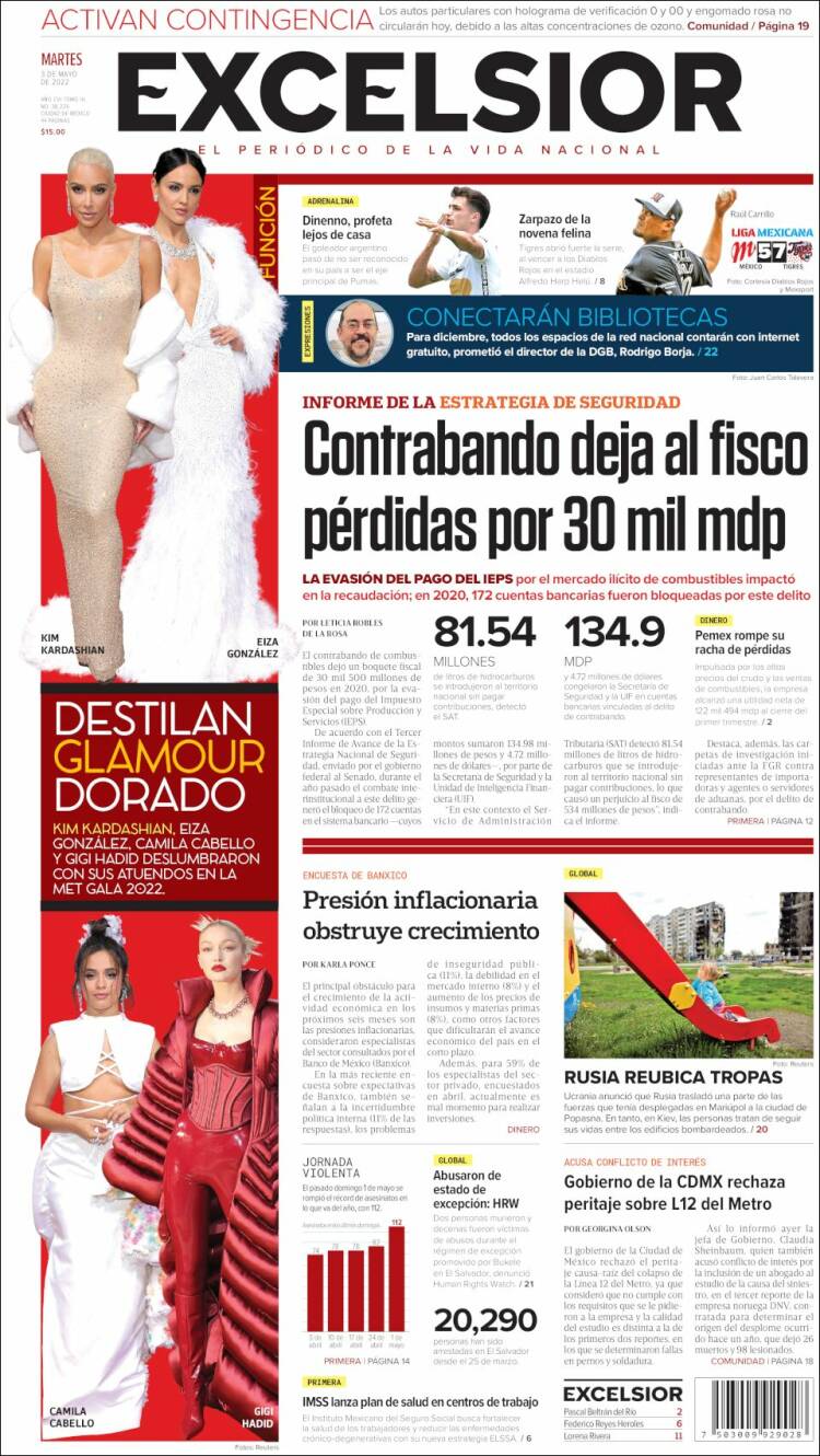 Portada de Excelsior (México)