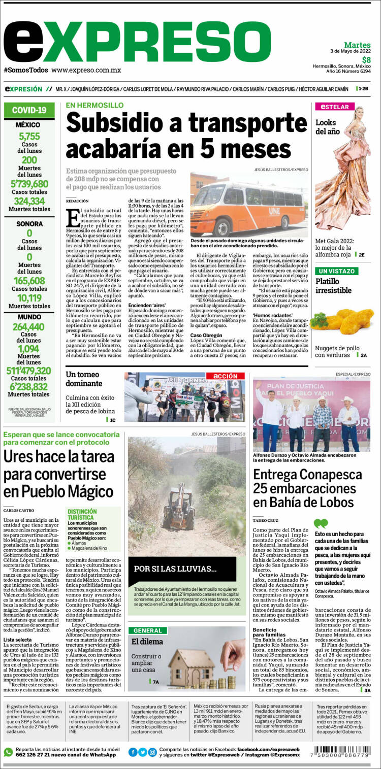 Portada de Expreso (México)