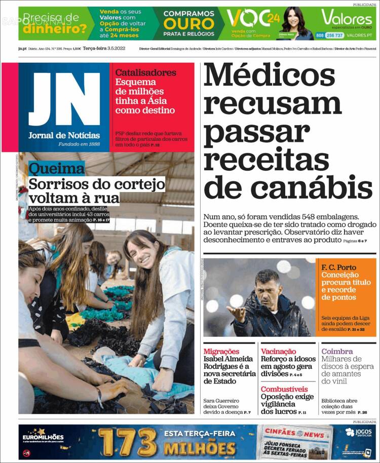 Portada de Jornal de Notícias (Portugal)