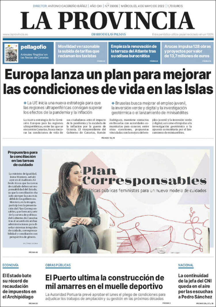 Portada de La Provincia (España)