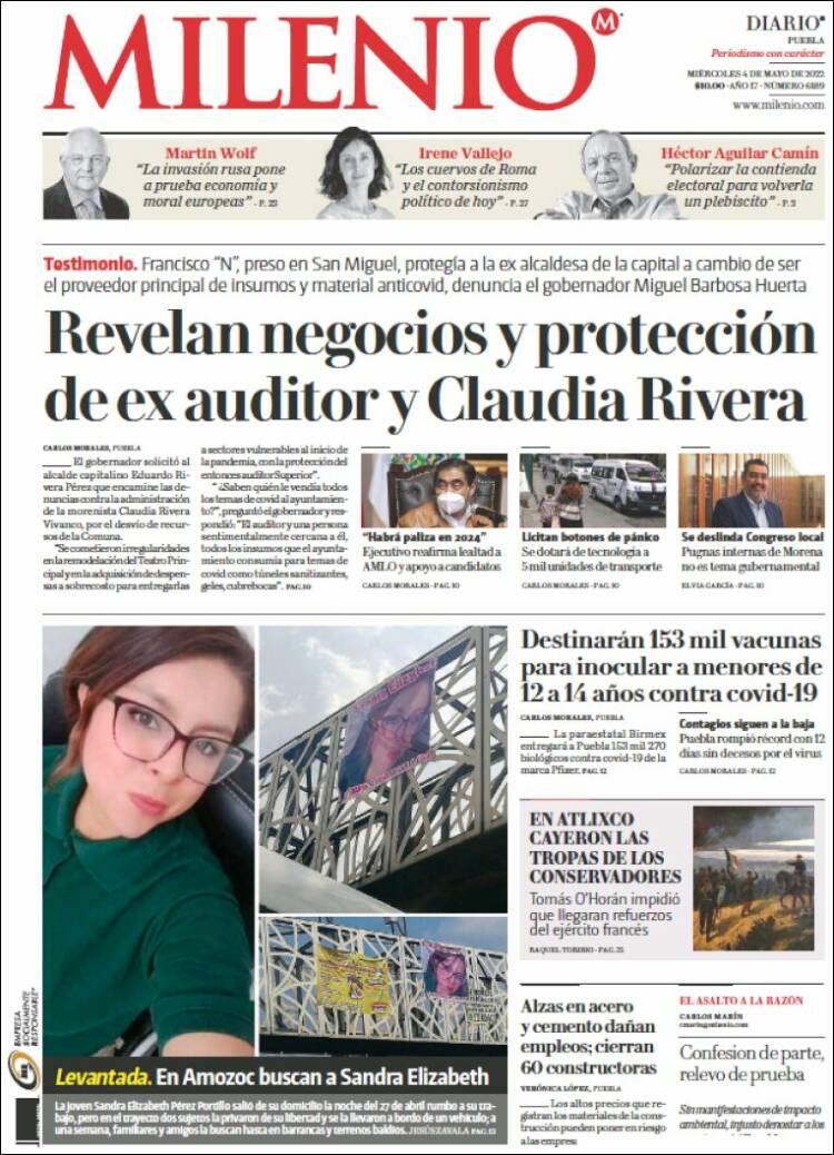 Portada de Milenio de Puebla (México)