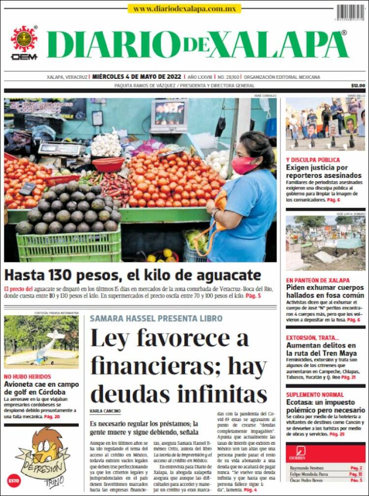 Portada de Diario de Xalapa (México)