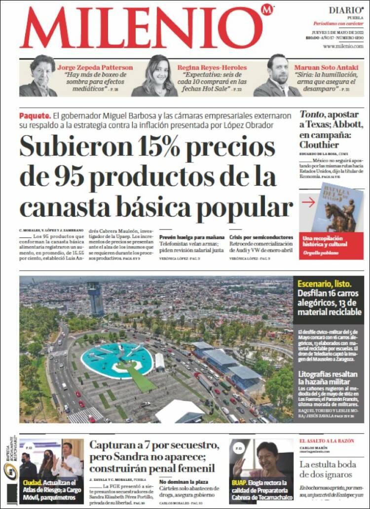 Portada de Milenio de Puebla (México)