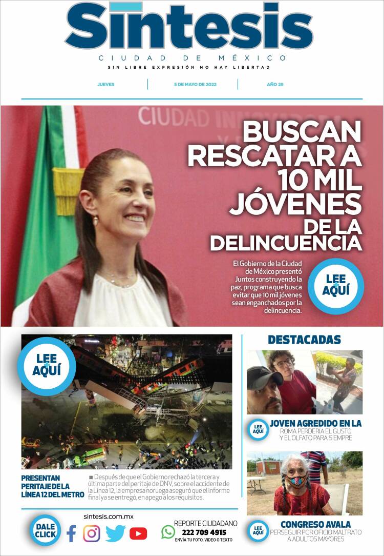 Portada de Síntesis Nacional (México)