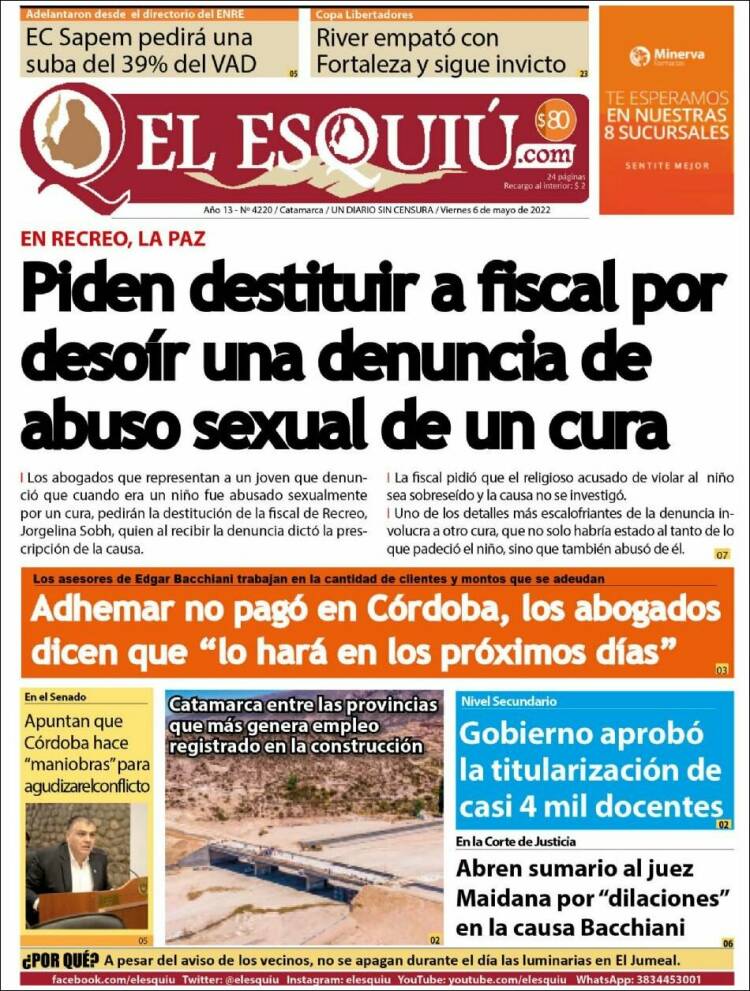 Portada de El Esquiu (Argentina)