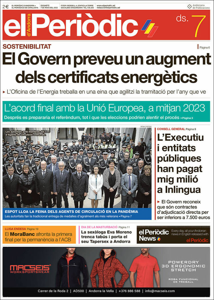 Portada de El Periòdic d'Andorra (Andorra)