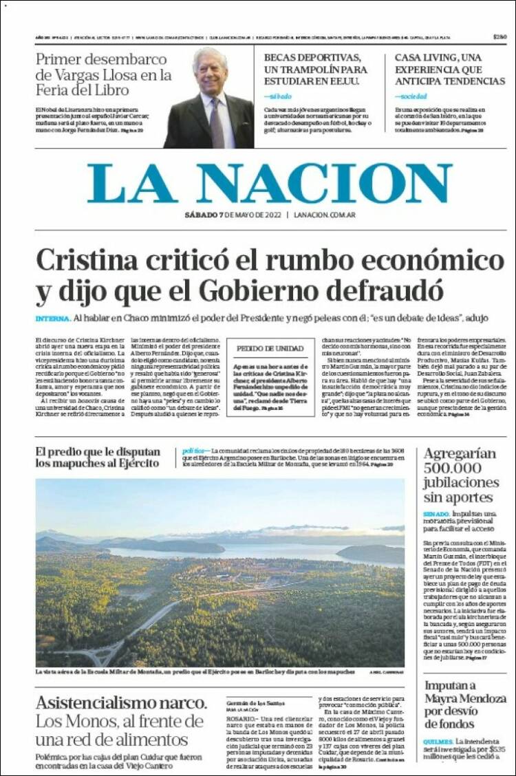 Portada de La Nación (Argentina)